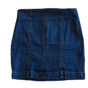 Black Label Darker Wash Rear Zipper Denim Blue Jean Pencil Skirt Size Large